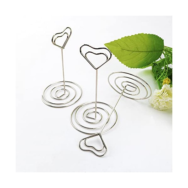 JORCEDI 10 Pack Heart Shape Table Number Card Holders Photo