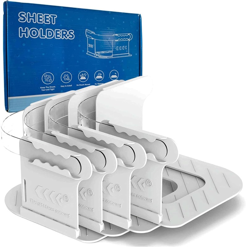 MIDERDO 4Pack Bed Sheet Holders for Corners Keep Sheets Firm