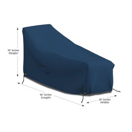 Covers & all Chaise Lounge Cover, Chair Couch Sofa protector, Patio Pool Garden Lawn furniture, with Air Vents & Drawstrings, 12 Oz Waterproof, UV & Weather Resistant (66" W x 28" D x 30" H, Blue)