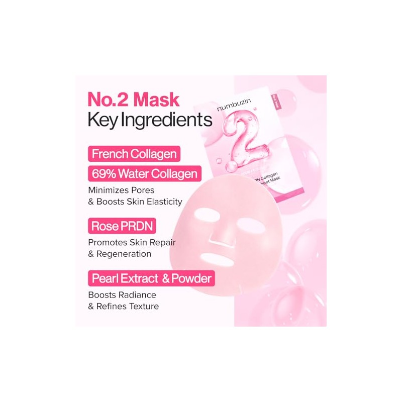 No.2 Rose PDRN Collagen Plumping Sheet Mask (5ea)