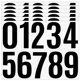 4 inch Mailbox Number stickers,6 Sheets Address Numbers for House,Self Adhesive Number Sticker for outside,Trash Cans Numbers,Large Vinyl Number Stickers for Car Home Signs Doors(Black)