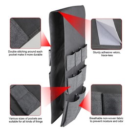 Ruiqas Over The Fridge Storage Organizer, Mini Fridge Organizer Caddy with 15 Pockets, 65x12. 6" Fridge Dust Cover for Paper, Flatware, Cutlery, Spice Storage, Dorm Essentials