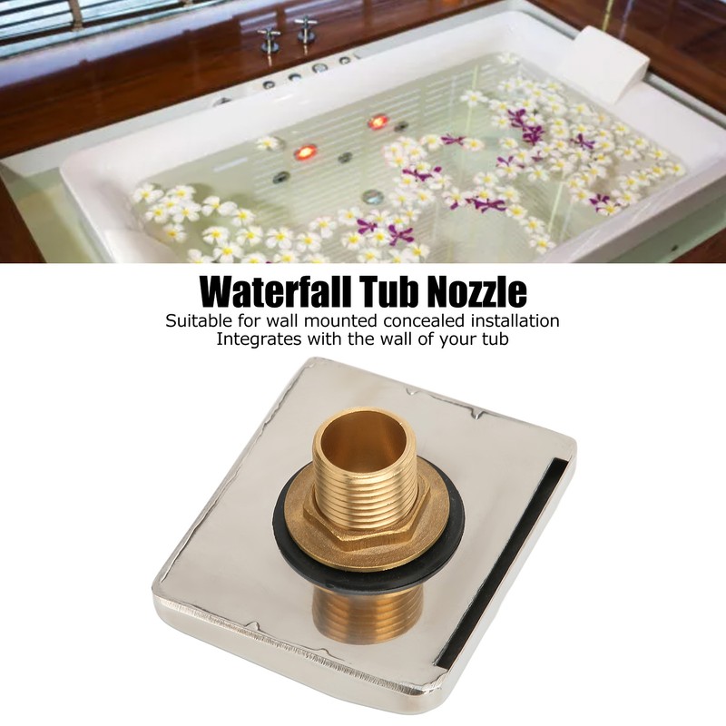 Waterfall Tub Nozzle G1/2 Male Thread Stainless Steel Wall Mounted