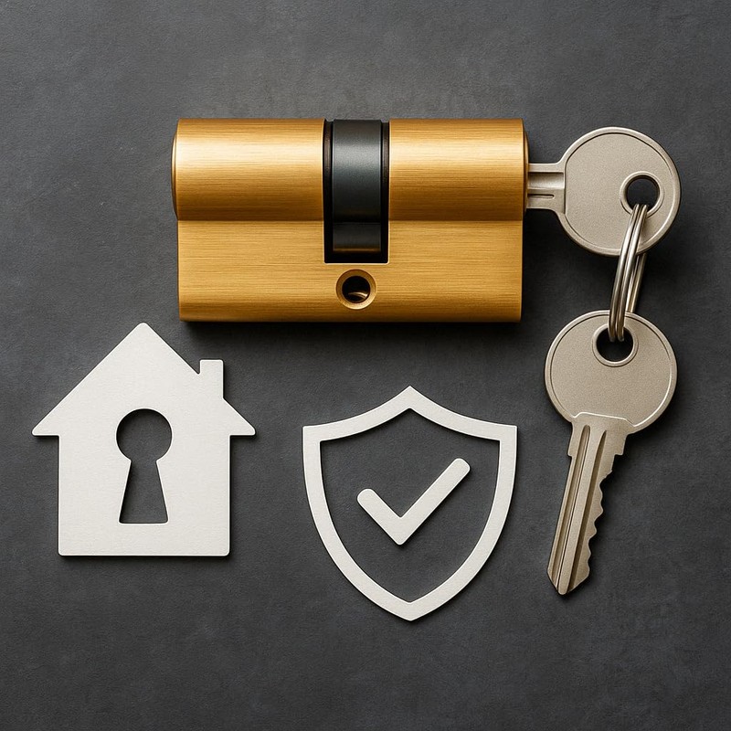 Euro Profile Cylinder 60 mm Solid Brass - Security Door