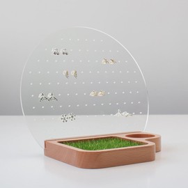 TOSMU Earring Holder Wood Earring Stand Stud Earrings Accessories 7013