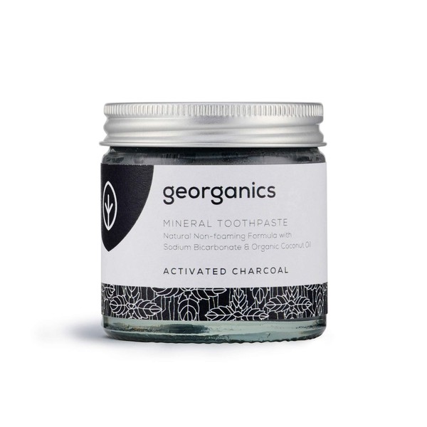 Georganics Remineralizing Natural Organic Coconut Oil Toothpaste 60ml - Activated Whitening Charcoal by georganics