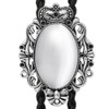 White Crown Oval Stone [Bolo Tie Necklace] polar Tie Polo