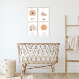 MeinBaby123® I Affirmation Pictures | Set of 4 DIN A4 Poster Set | Pictures for Children's Room | Children's Room Poster | Decorative Pictures Children's Room | Baby Room | Wall Poster Premium