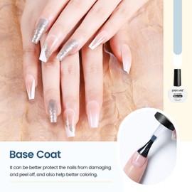 JODSONE 10ML Base Coat Gel Nail Polish Gel Glossy Durable Gel Soak Off Clear No Wipe Nail Salon And DIY Home Need U V Lamp Curing
