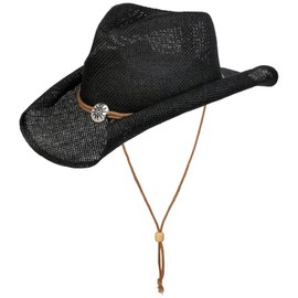 Lipodo Vescadosa Western Straw Hat Summer Men Women, black, M