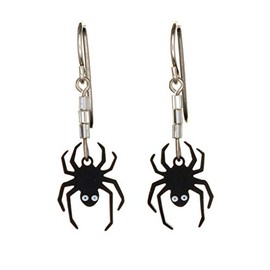 Sienna Sky Black Spider Dangle Drop Earrings with Spooky Eyes, Black, Metal, not known