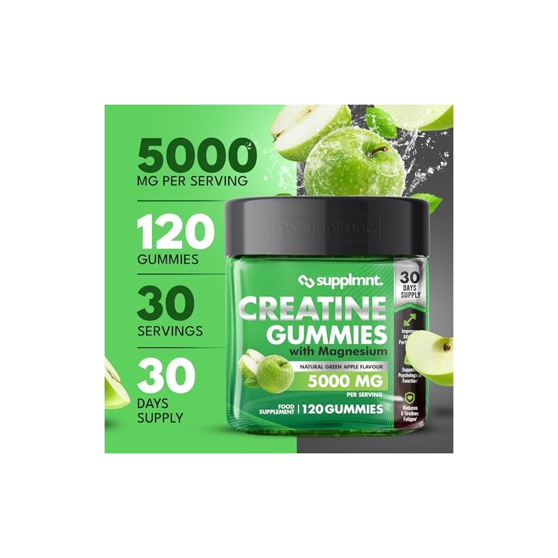 Supplmnt. Creatine Gummies 5000mg 120ct Max Strength for Men and