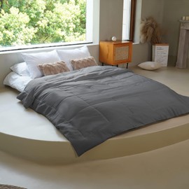 Gray Microfiber Comforter, All Season, Queen Size (88x88), Soft, Breathable and Machine Washable