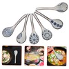SHOWERORO 6pcs Long Handled Ceramic Soup Spoons Elegant Asian Serving