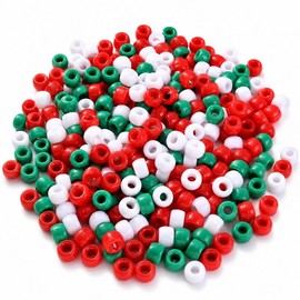 500Pcs Christmas Pony Beads Bulk Acrylic Beads for Jewelry Making
