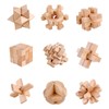 FantasyDay 9pcs Wooden Brain Teaser Puzzles, Interlocking Games for IQ