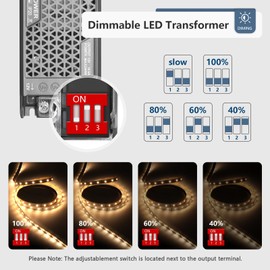 SUCIKORIO Dimmable LED Power Supply 24 V 300 W 12.5 A Transformer LED Transformer 230 V to 24 Volt Slim Constant Voltage LED Driver Power Supply 24 V Ultra Thin Low Voltage Transformer for LEDs Strips