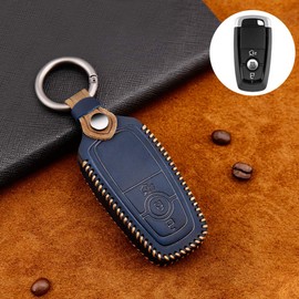 ontto ontto Rindsleder Autoschlssel Hlle Cover fr 2017-2019 Ford Mustang Explorer Edge Fusion Mondeo F150 F250 F350 F450 Schlsselhlle mit Schlsselanh?nger Schlssel Schutz Etui Fernbedienung-Blau