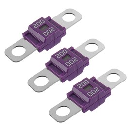 BOJACK Midi High Current Fuse Bolt-On Fuse 200A Amp Purple for Cars, Trucks, Construction Vehicles, Buses, Caravans (Pack of 3, 200A)