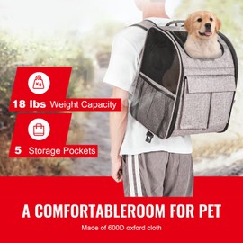 Happybuy Rolling Pet Carrier Backpack with Removable Wheels, Airline Approved for Pets up to 18 lbs, Large Soft-Sided Carrier for Small Dogs and Medium Cats