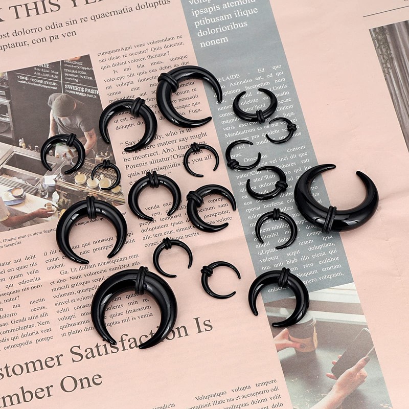 Qmcandy 6pcs Crescent Acrylic Tapers Pincher Septum Buffalo Stretcher Expander