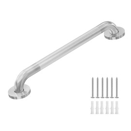 Raemnaky Safety Grab Bars for Bathtubs and Showers, Non Slip 304 Stainless Steel Bathroom Balance Bar, ADA Compliant Shower Handles for Elderly, Handicap, Senior & Children (Brushed Nickel, 18 Inches)