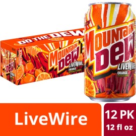 Mountain Dew Live Wire Orange 12 oz. cans 12-Pack Soda Pop - ONEDAYY SHIPP!!!! -