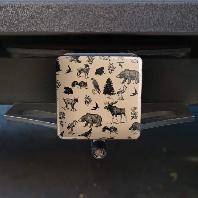 GRAPHICS & MORE Forest Animals Pattern Moose Bear Wolf Raccoon