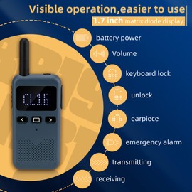 Retevis RB19 2 Way Radio with Screen,Rechargeable Two Way Radios with 6 Way Multi Gang Charger,Channel Display,1650mAh,Slim,Hands Free Walkie Talkies for Adults School Church Healthcare Bank(6 Pack)