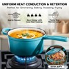 Onader Enameled Cast Iron Sauce Pan, 2QT Saucepan with Lid,