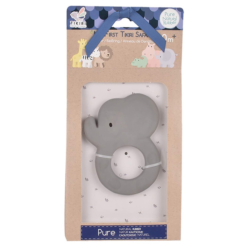 Tikiri 8591501 Rubber Teething Ring Elephant Teething Aid Made of
