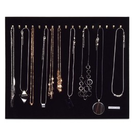 Hotgod Schmuckständer/Organizer für Halsketten / Armbänder / Ketten, schwarzer Samt, für bis zu 17 Halsketten (nicht im Lieferumfang inbegriffen)
