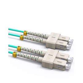 VANDESAIL OM3 Fiber Patch Cord SC to SC,1/10/40GB Duplex Multi-Mode Fiber Optical Cable Fiber Jumper LSZH 50/125µm -1m(3.28ft) 1 Pack