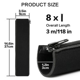 Teskyer Pack of 8 cable conduits with zip, diameter 30 mm, cable tube, black (0.38 m/3 m)