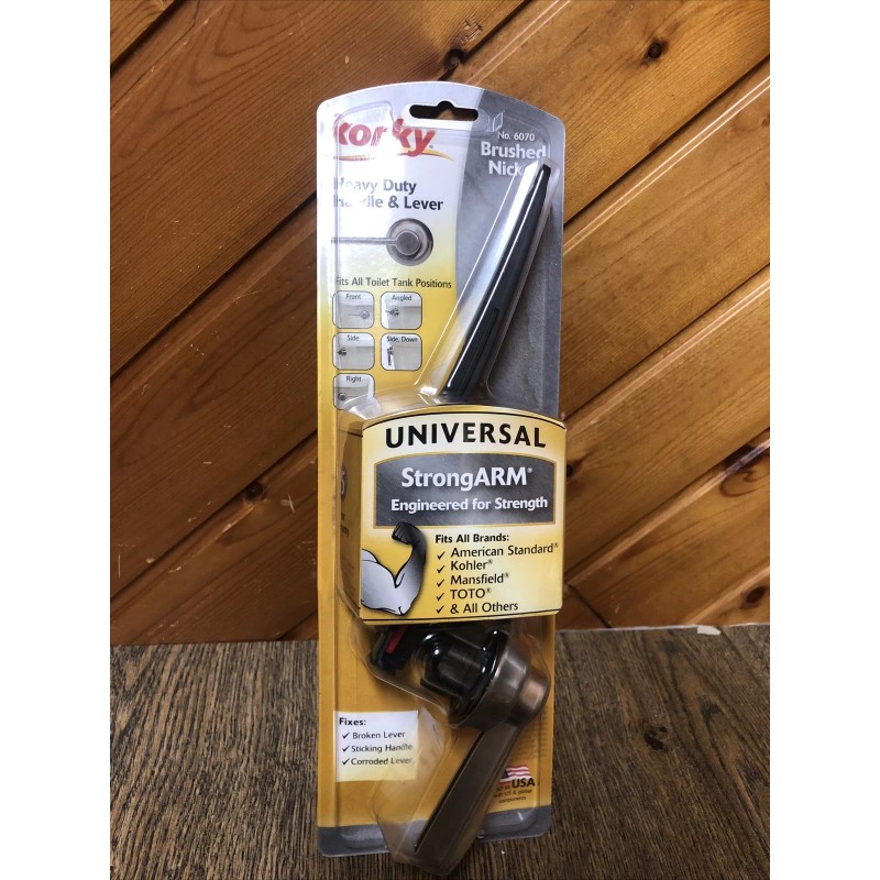 Korky Universal StrongArm Toilet Tank Lever Brushed Nickel 6070 New