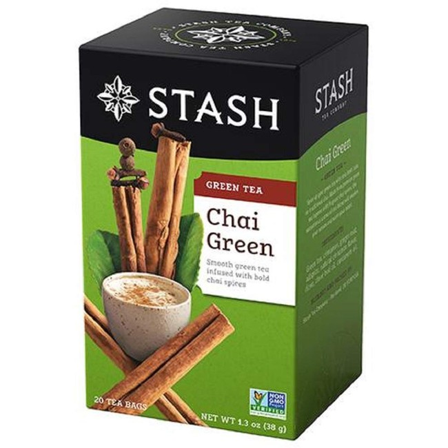 Stash Tea Green Chai Tea, 20 Count Tea Bags in Foil, Set of 3