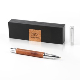 Facile Scriptum High-quality premium rollerball pen made of metal and wood with beautiful gift box, model Ambitio brown, perfect for writing and giving as a gift, brown sandalwood