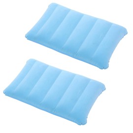 tintoke Pack of 2 Inflatable Pillows Camping Travel Pillow Air Pillow Velour Pillow Neck Pillow Beach Pillow for Outdoor Travel Hiking (Blue)