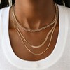 KENIY 3 Pcs Layered Gold Plated Necklaces Set Stack for