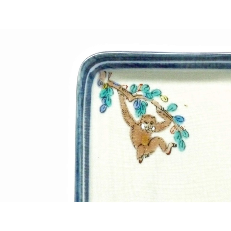 九谷焼 "Square Zodiac 小皿" Monkey