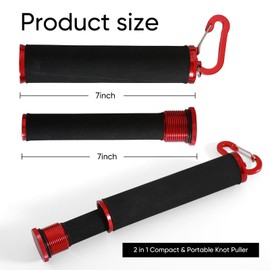 GaiRen Fishing Knot Puller Tool, FG GT Knot Tying Tool, PE Fishing Line Knot Grippers Line Dragger Tightener (Red)