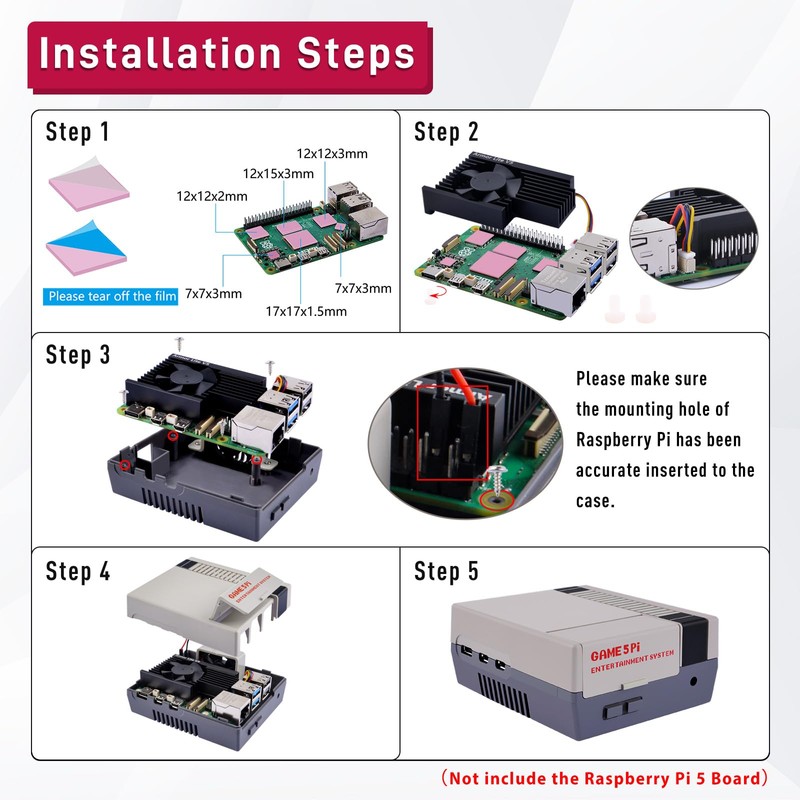 GeeekPi Retro Game5Pi Case for Raspberry Pi 5,Raspberry Pi 5