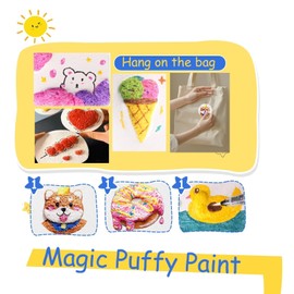 Guhupoy 30Pcs Painting Paper，Magic 3D Foam Texture Painting Kit for Kids–3D Foam Texture Painting Kit with Puffy Paint & Pens–Creative DIY Art Gift Magic Puffy Paint Craft Paper for Kids & Adult