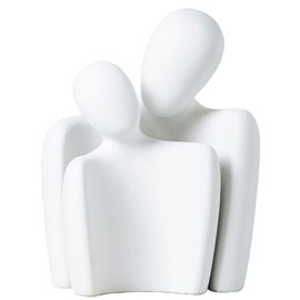 Yahu Lando Couple Sculptures for Home Decor,Hugging Couple Figurines,Modern Couple Sculpture,Modern Romantic Sculptures for Living Room Bedroom Office Decor,Gift for Anniversary Valentine（White）