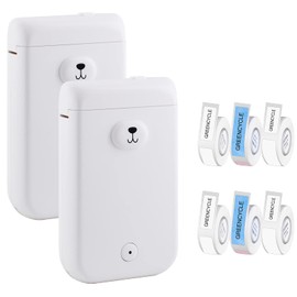 GREENCYCLE 2 Set D30S Smart Portable Thermal Label Printer Bluetooth Handheld Label Maker Machine White Compatible for Android & iOS System, Wireless Sticker Maker with Labels