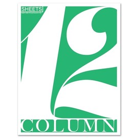 BookFactory 12 Columns Columnar Sheets/Twelve Column Loose Sheet Format - 50 Sheets of Paper, 8.5'' x 11'', 3 Hole Punched Loose Leaf Sheets (Made in USA)