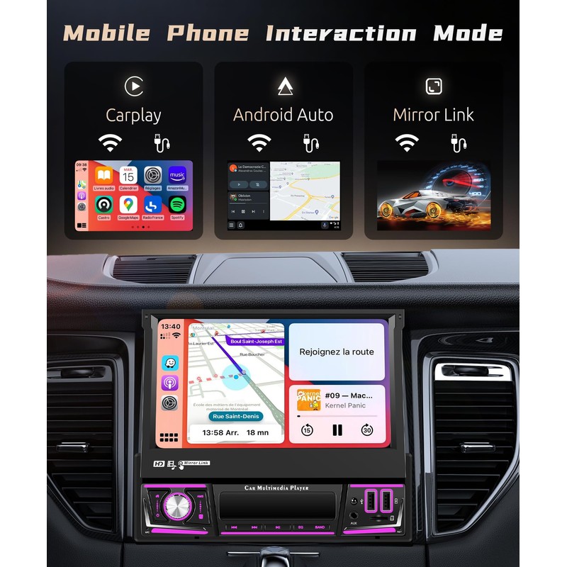 Android 13 2G+64G Single Din Touchscreen Car Stereo DSP Radio