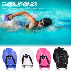 BOOSTEADY Swim Paddle Hand, Swim Training Hand Paddles with Adjustable Straps, Swimming Hand Paddles for Women and Men (1 Pair )-Pink(9.4"x 6.5")