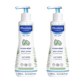 Mustela Hydra Bebe loción corporal hidratante diaria para la piel normal, con perseosa natural aguacate, Nuevo empaque, 10.14 fl. oz. (2 Pack)