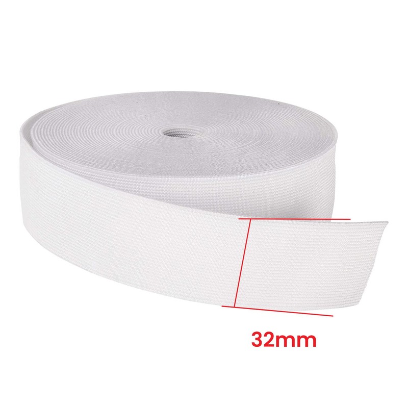 Trimming Shop 32mm (1.25 Inch) Wide Flat Elastic Band, Stretchable